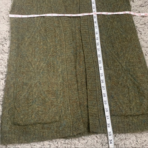 Peruvian Connection Marled Green Baby Alpaca And Cotton Sleeveless Cardigan - Picture 15 of 15